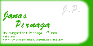 janos pirnaga business card